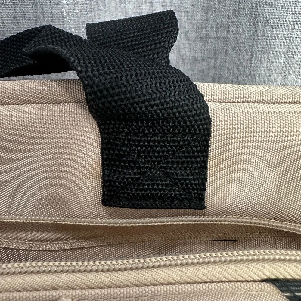 Calvin Klein Tan and Black Laptop Bag with Sturdy Fabric